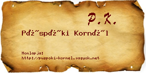 Püspöki Kornél névjegykártya